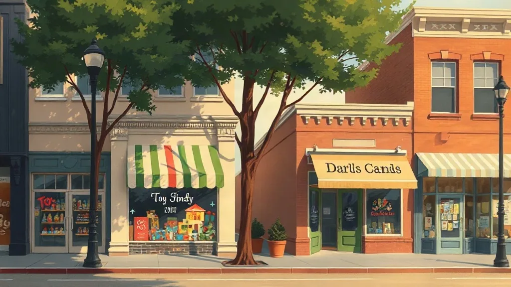 Illustration for the Bloomington toy shop guide