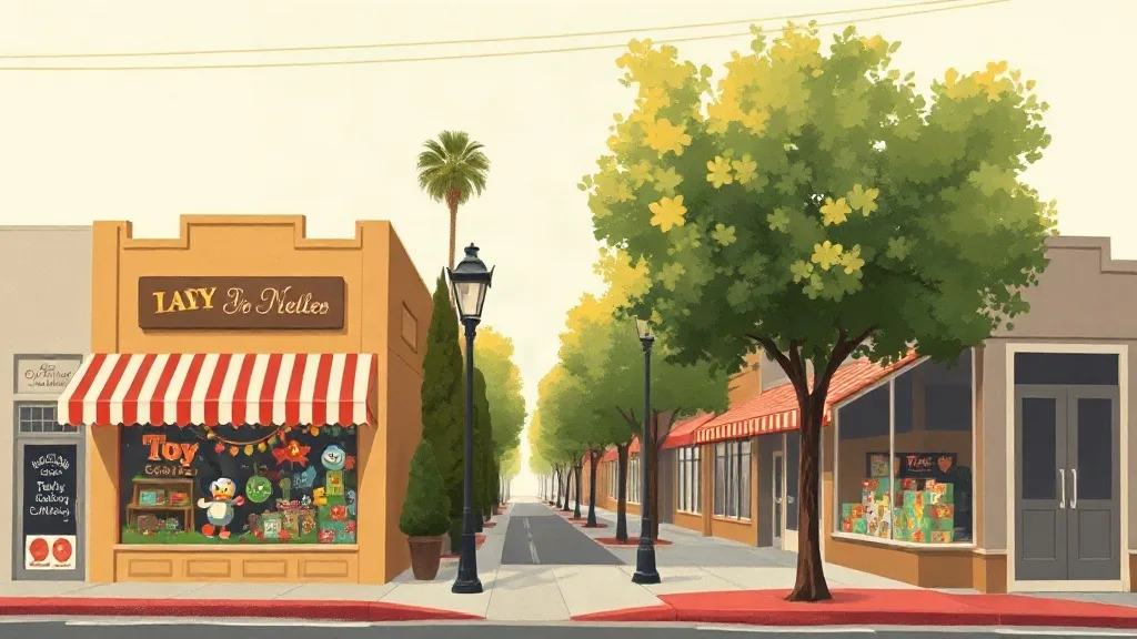 Illustration for the Los Angeles toy shop guide